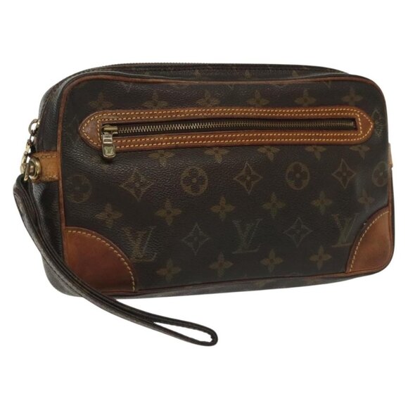 LOUIS VUITTON Monogram Marly Dragonne GM Clutch Bag LV Auth - Picture 1 of 16